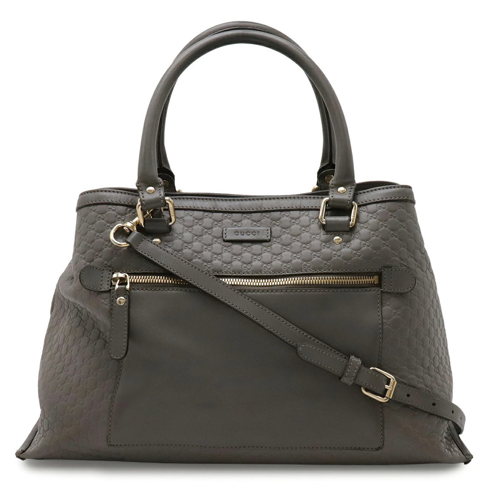 Gucci Microguccissima Tote Bag Handbag Shoulder Leather Gray